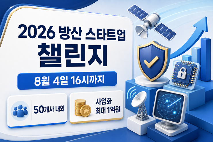2026 방산 스타트업 챌린지 신청방법과 사업화 최대 1억원 지원