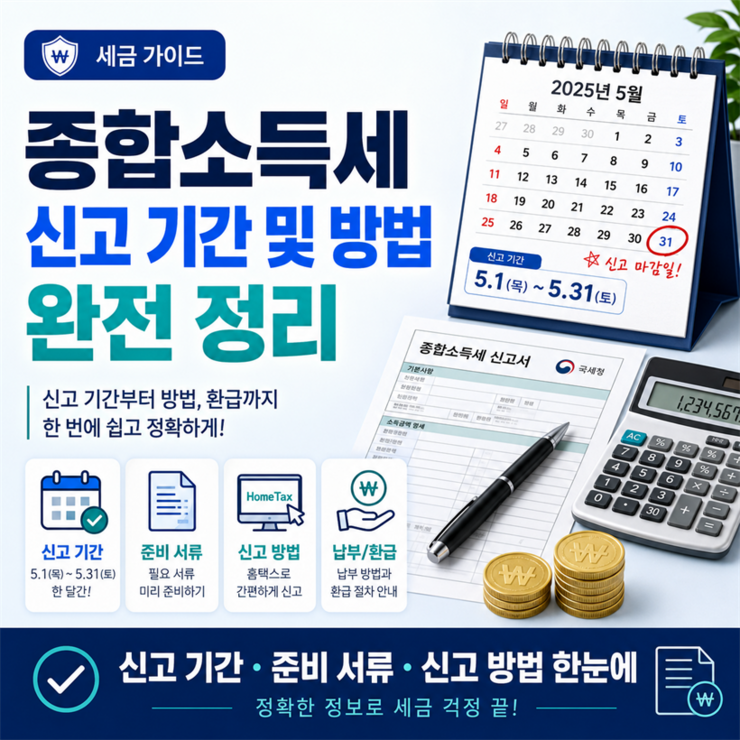 2026년 종합소득세 신고 기간 및 방법 완전 정리